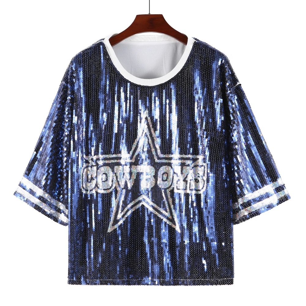 Dallas Cowboys GAMEDAY Sparkly Sequin Shirt